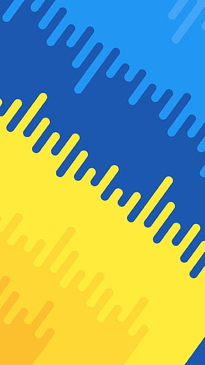Vibrant Blue and Yellow Abstract Geometric Pattern with Diagonal Lines HD phone wallpaper