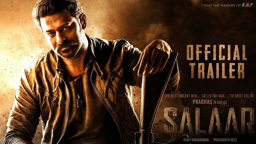 Salaar Movie Poster Featuring Prabhas in Intense Action Pose HD wallpaper