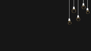Minimalist Hanging Light Bulbs on Black Background HD wallpaper