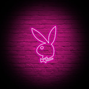 Playboy Bunny Neon Sign on Dark Brick Wall with Pink Glow HD phone wallpaper