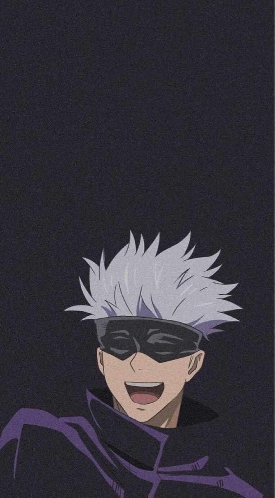 Gojo Satoru Anime Character Portrait with White Spiky Hair and Black Mask HD phone wallpaper