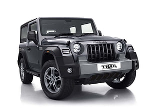 Mahindra Thar SUV in Matte Grey Studio Shot HD wallpaper