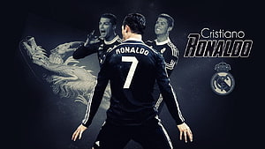 Cristiano Ronaldo Real Madrid Number 7 Jersey with Asian Dragon Artwork HD wallpaper