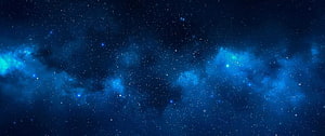 Deep Blue Cosmic Nebula and Starfield for Dark Mode Desktop Backgrounds HD wallpaper