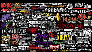 Classic Rock Band Logo Collection on Black Background HD wallpaper