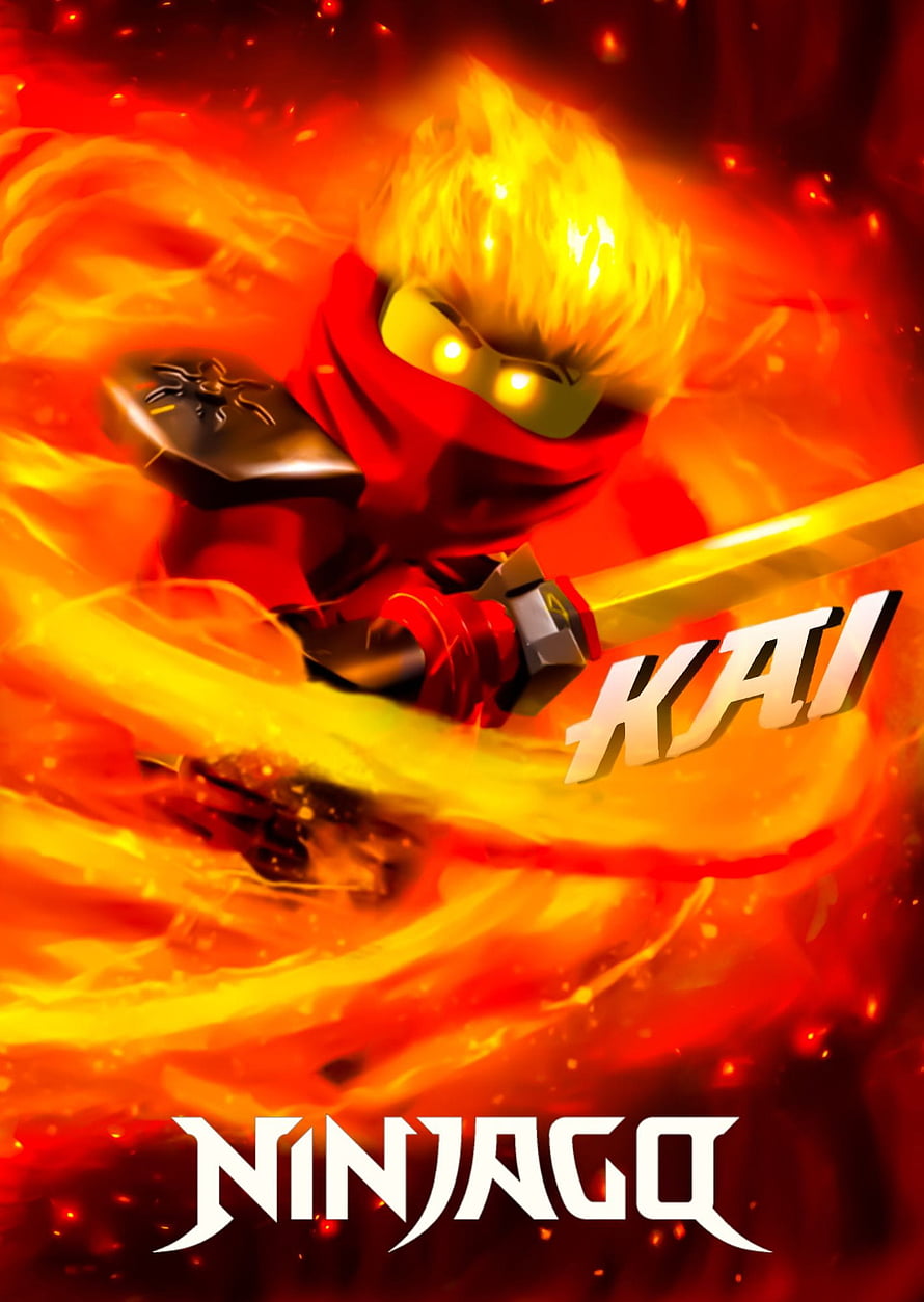 Lego Ninjago Kai Fire Spinjitzu Action Poster HD phone wallpaper
