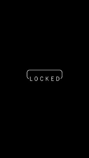 Minimalist Black Lock Screen with White Outlined Text and Rounded Border HD phone wallpaper