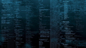Dark Blue Programmer Code Background with Matrix Style Text HD wallpaper