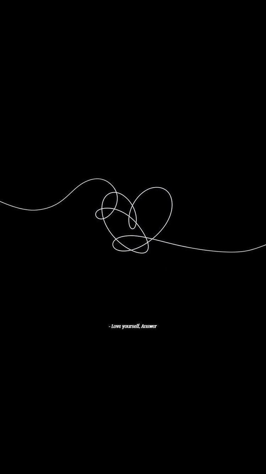 Minimalist White Line Art on Black Background with Inspirational Quote HD phone wallpaper