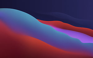 macOS Big Sur Abstract Fluid Gradient Landscape with Layered Waves in Red Blue and Purple Tones HD wallpaper