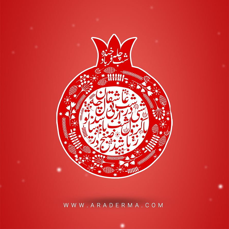 Traditional Pomegranate Calligraphy Art for Yalda Night Celebration HD phone wallpaper