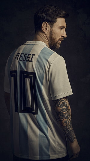 Lionel Messi Argentina National Team Jersey Number 10 Portrait HD phone wallpaper