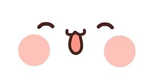 Cute Bubu Dudu Kawaii Face with Blushing Cheeks and Open Mouth HD wallpaper