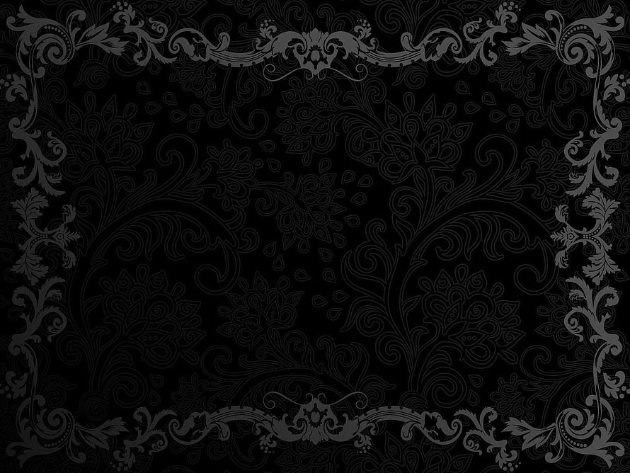 Black Elegant Damask Floral Ornamental Frame Pattern Background HD wallpaper