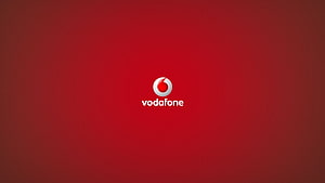 Vodafone Corporate Logo on Deep Red Gradient Background HD wallpaper