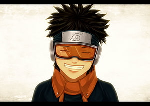 Uchiha Obito Anime Portrait with Goggles and Headband HD wallpaper