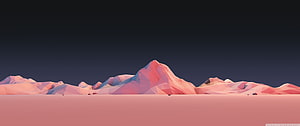 Low Poly Mountain Range with Pink and Blue Facets Against a Dark Night Sky HD wallpaper