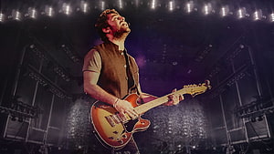 Arijit Singh Live Concert Performance with Electric Guitar on Stage HD wallpaper