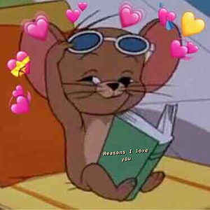 Jerry the Mouse from Tom and Jerry Wearing Sunglasses and Reading a Book Surrounded by Hearts HD phone wallpaper