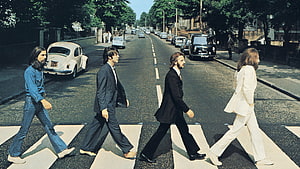 The Beatles Crossing Abbey Road in London HD wallpaper