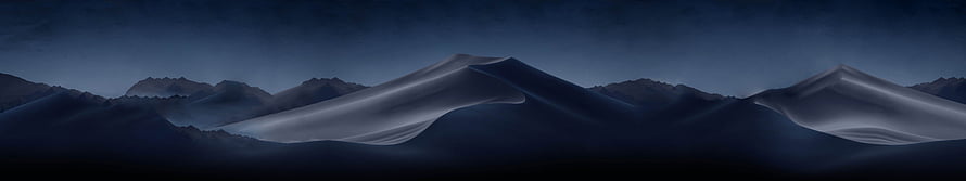 Mojave Desert Dunes at Night with Dark Blue Sky and Silhouetted Mountains HD wallpaper