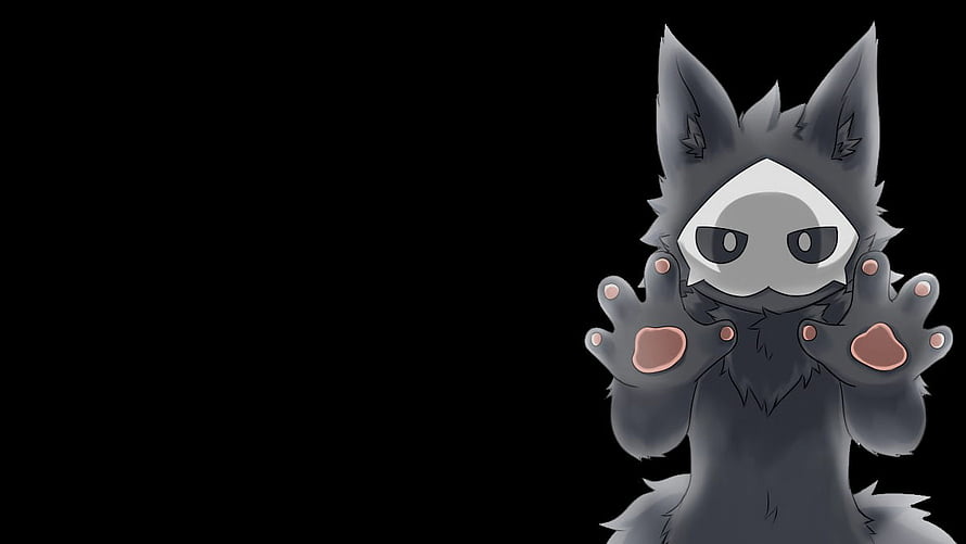 Dark Furry Character with Raised Paws on Black Background HD wallpaper