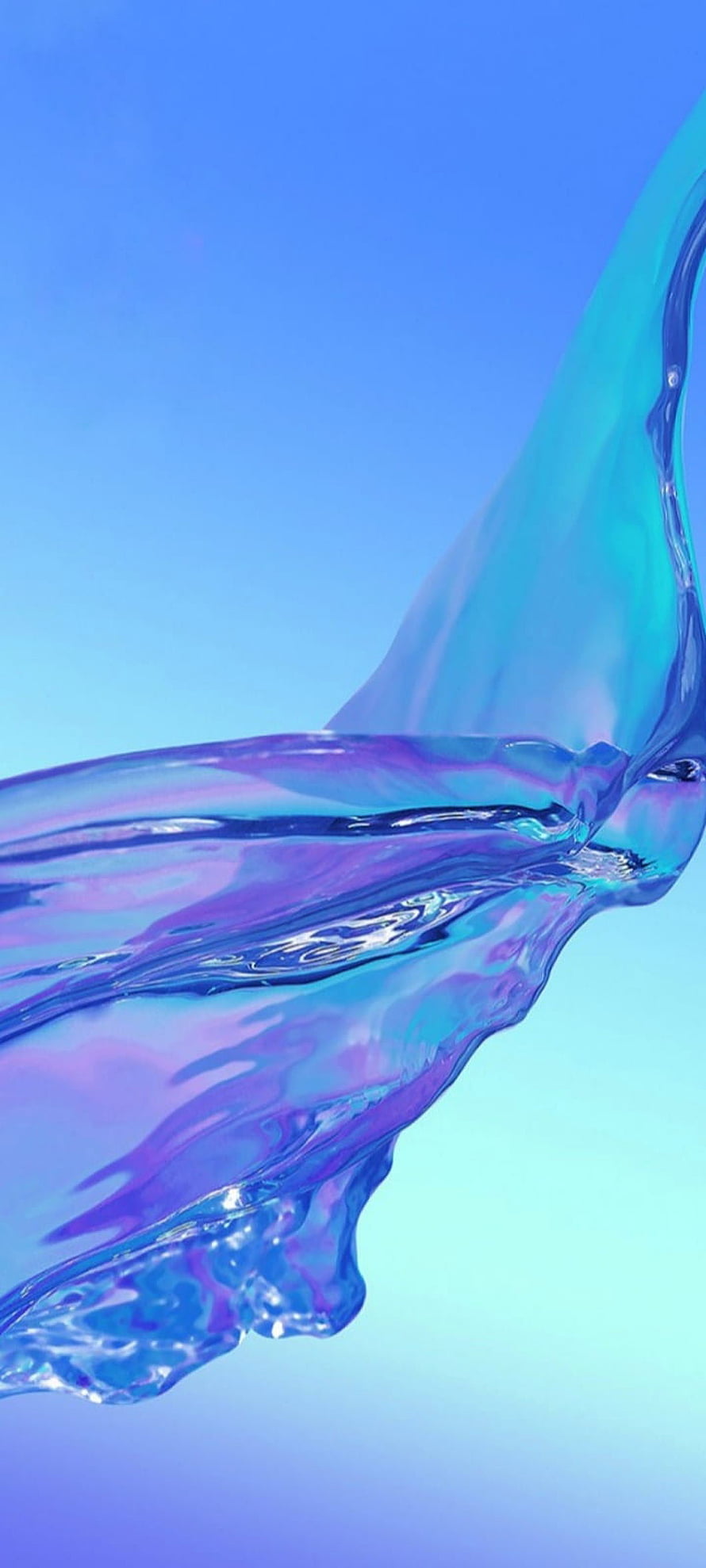 Abstract Iridescent Liquid Splash in Blue and Purple Tones HD phone wallpaper