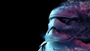 Star Wars First Order Stormtrooper Helmet Dissolving Into Cosmic Dust HD wallpaper