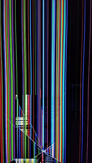 Vibrant Vertical RGB Glitch Art with Fractured Screen Effect on Black Background HD phone wallpaper