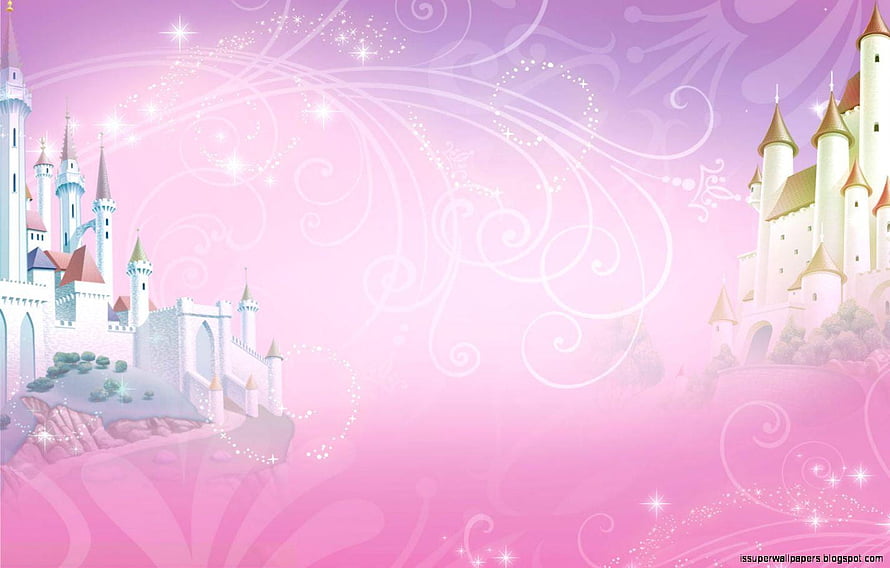 Dreamy Pink Fairy Tale Castle with Sparkling Swirls and Magical Glow HD wallpaper