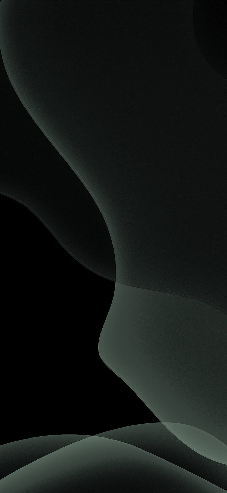Dark Abstract Minimalist Wallpaper with Smooth Curved Shapes and Subtle Green Tones HD phone wallpaper