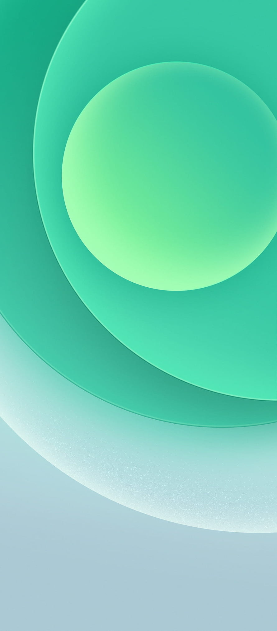 Minimalist Abstract Geometric Circles in Soft Mint and Teal Gradient Tones HD phone wallpaper