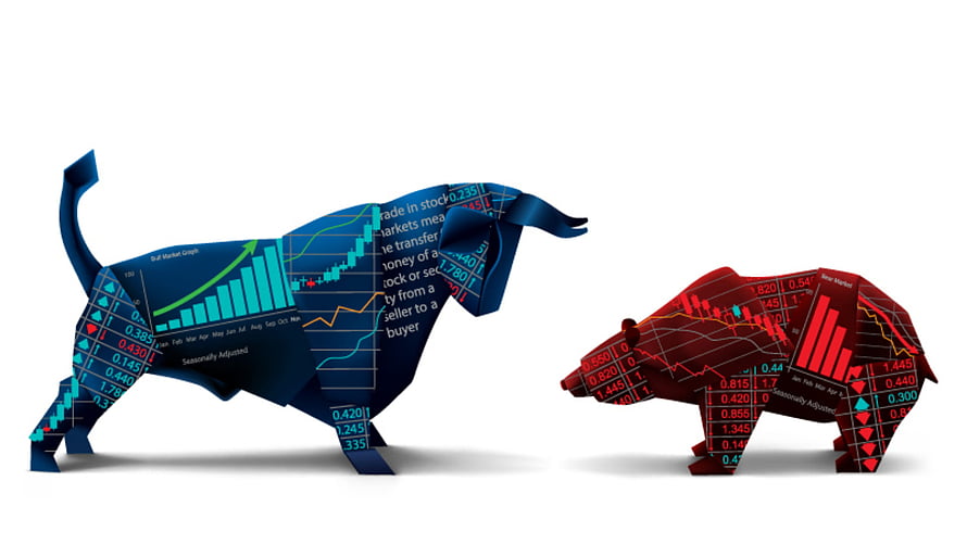 Stock Market Bull and Bear Market Concept with Financial Charts and Data Visualization HD wallpaper