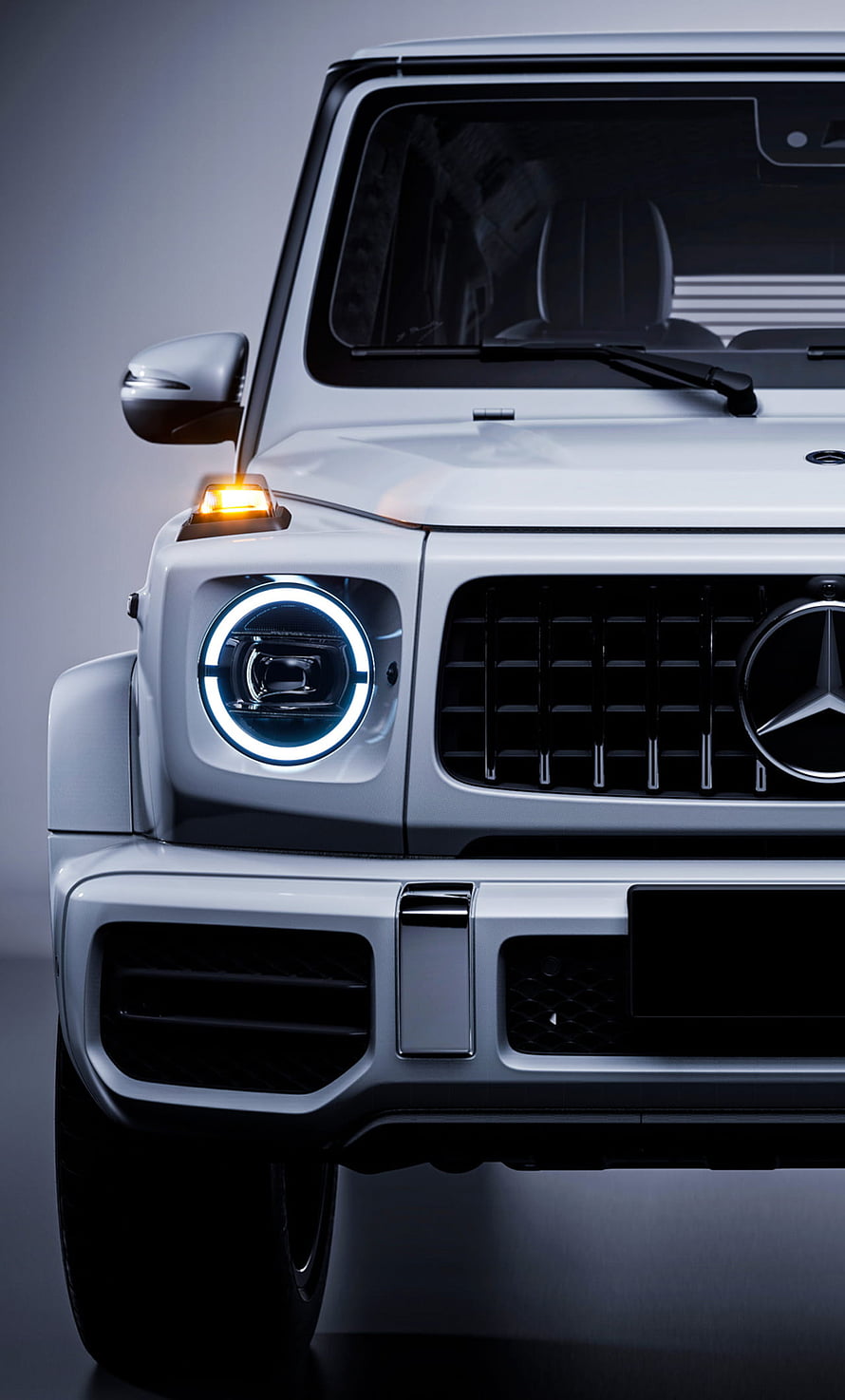 Mercedes-Benz G-Class AMG Front Grille and Headlight Close-Up HD phone wallpaper