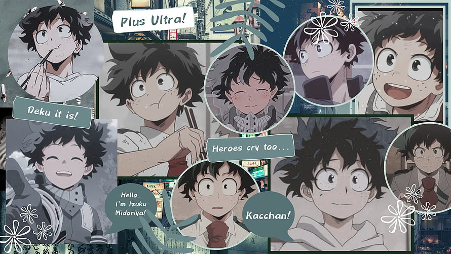 My Hero Academia Izuku Midoriya Aesthetic Collage Wallpaper HD wallpaper