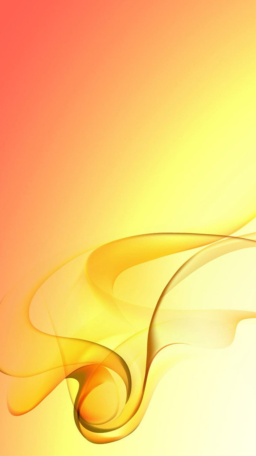Warm Golden Abstract Flowing Ribbons on Soft Gradient Background HD phone wallpaper