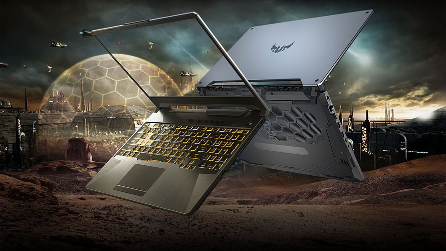 ASUS TUF Gaming F15 FX506LI Laptop with Sci-Fi Dome Background HD wallpaper