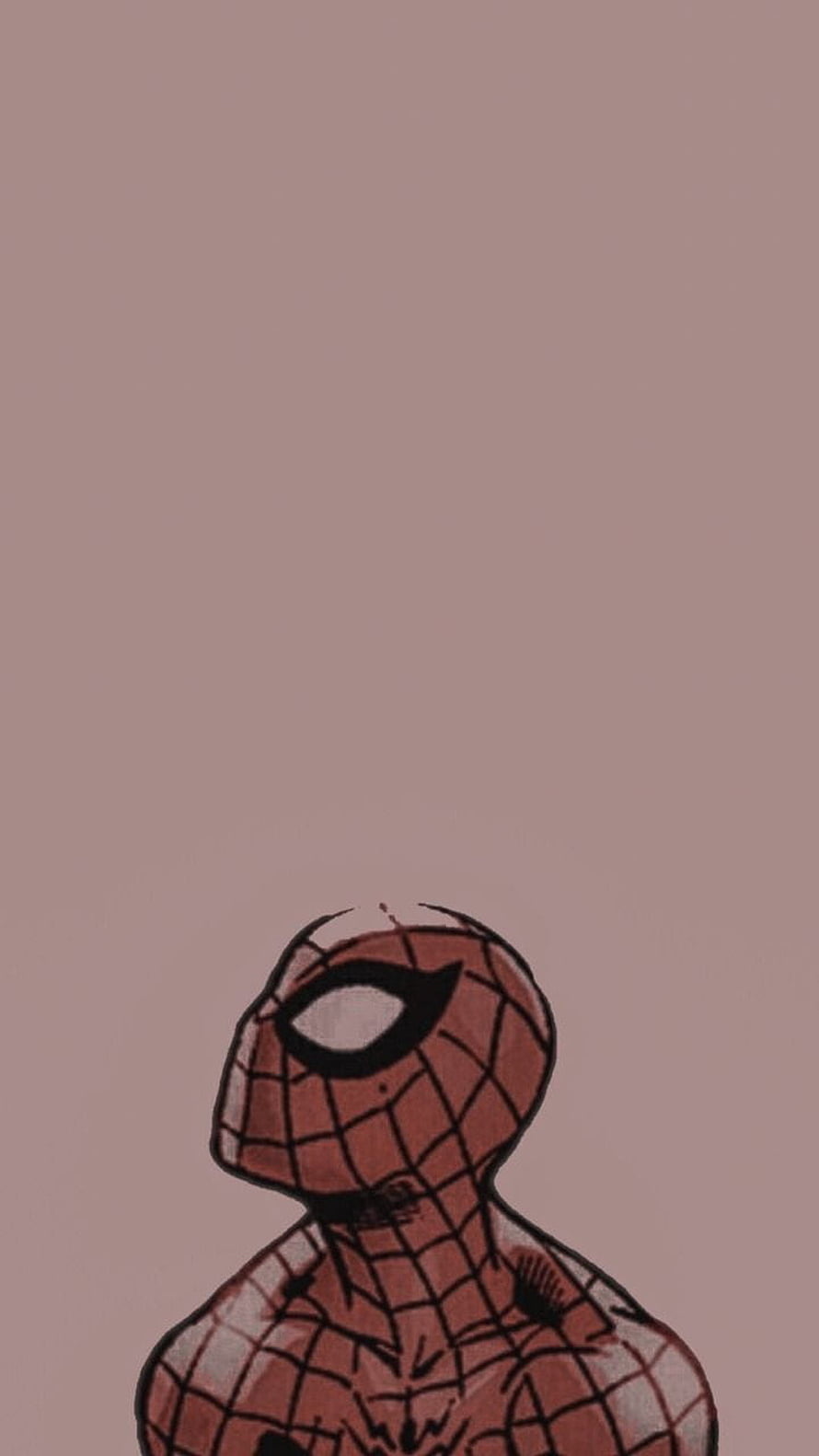 Spider-Man Minimalist Comic Illustration on Muted Mauve Background HD phone wallpaper