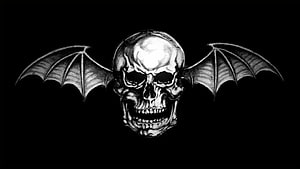 Avenged Sevenfold Skull and Bat Wings Emblem on Black Background HD wallpaper