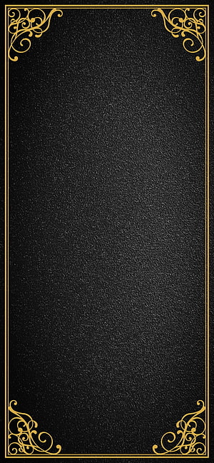 Elegant Black and Gold Ornamental Frame with Vintage Floral Corner Accents HD phone wallpaper