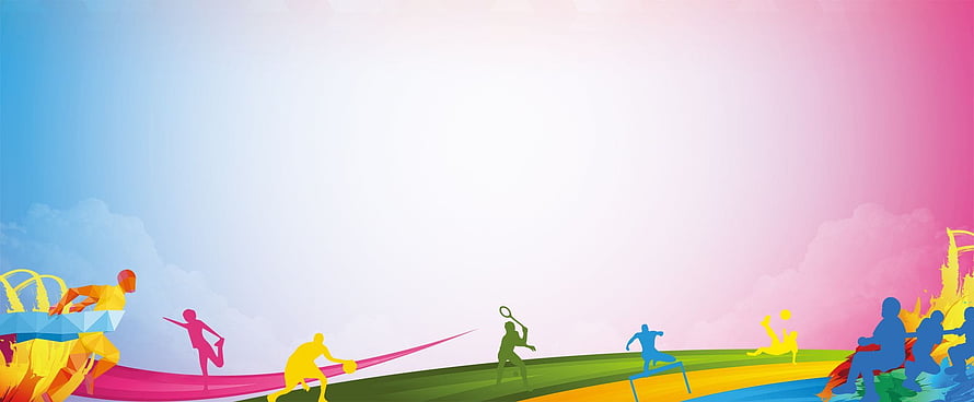 Colorful Silhouette Sports Illustration with Gradient Sky and Active Figures HD wallpaper