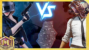 PUBG Mobile 1v1 TDM Warehouse Matchup Featuring Helmeted Characters and Map Layout HD wallpaper