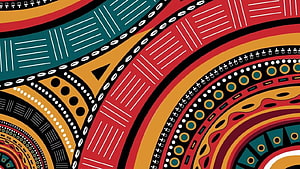 Vibrant African Tribal Pattern with Bold Geometric Shapes and Earthy Tones HD wallpaper