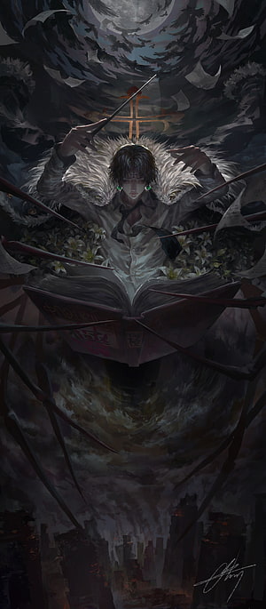 Chrollo Lucilfer from Hunter x Hunter in Dark Fantasy Illustration HD phone wallpaper