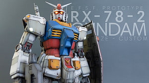 RX-78-2 Gundam Custom Model Kit with Weathered Finish and Shield HD wallpaper