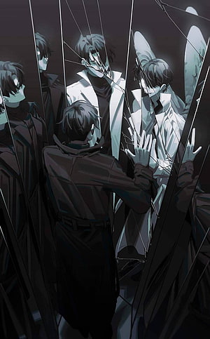 Kim Dokja from Omniscient Reader's Viewpoint in a dark shattered mirror scene HD phone wallpaper