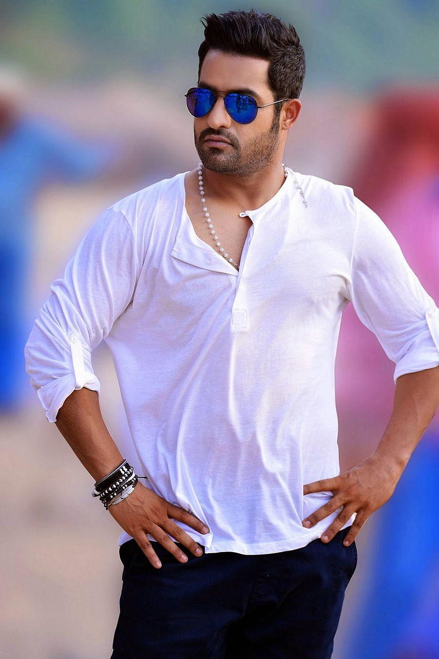Jr NTR in White Kurta and Blue Sunglasses HD phone wallpaper