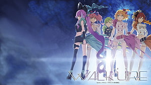 Walkure Five Heroines from Macross Delta Standing in Dramatic Blue Light HD wallpaper