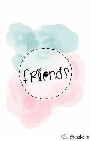 Watercolor Friends Instagram Highlight Icon with Pastel Blue and Pink Blooms HD phone wallpaper