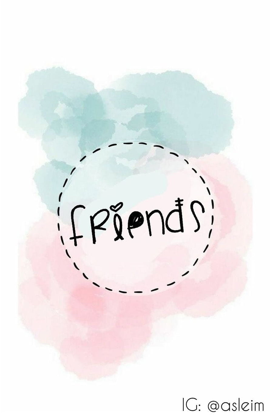 Watercolor Friends Instagram Highlight Icon with Pastel Blue and Pink Blooms HD phone wallpaper